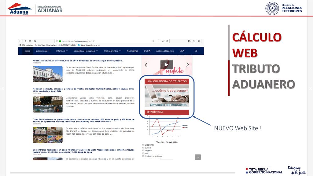 x x CÁLCULO WEB TRIBUTO ADUANERO NUEVO Web Site !