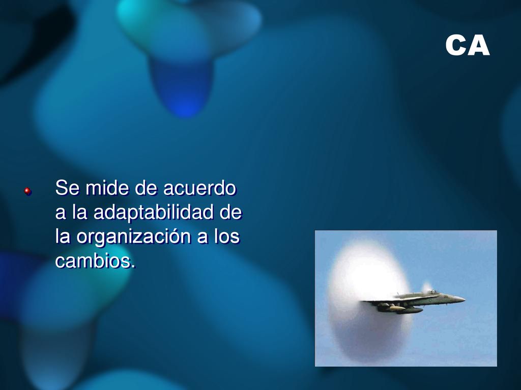 CA Se mide de acuerdo a la adaptabilidad de la organización a los cambios.