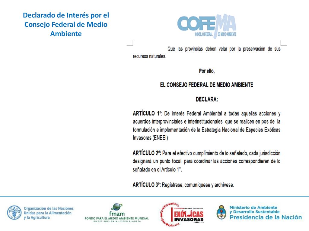 Declarado de Interés por el Consejo Federal de Medio Ambiente
