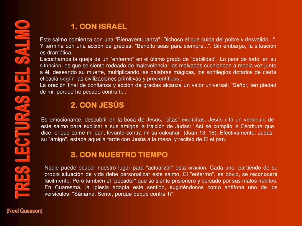 1. CON ISRAEL 2. CON JESÚS 3. CON NUESTRO TIEMPO