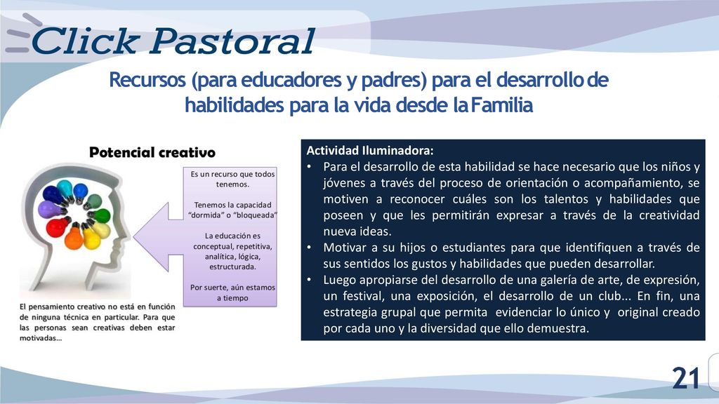 Recursos (para educadores y padres) para el desarrollo de habilidades para la vida desde la Familia
