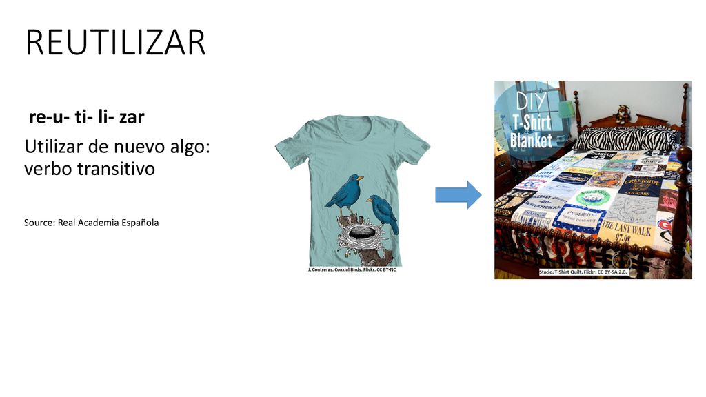 REUTILIZAR re-u- ti- li- zar Utilizar de nuevo algo: verbo transitivo