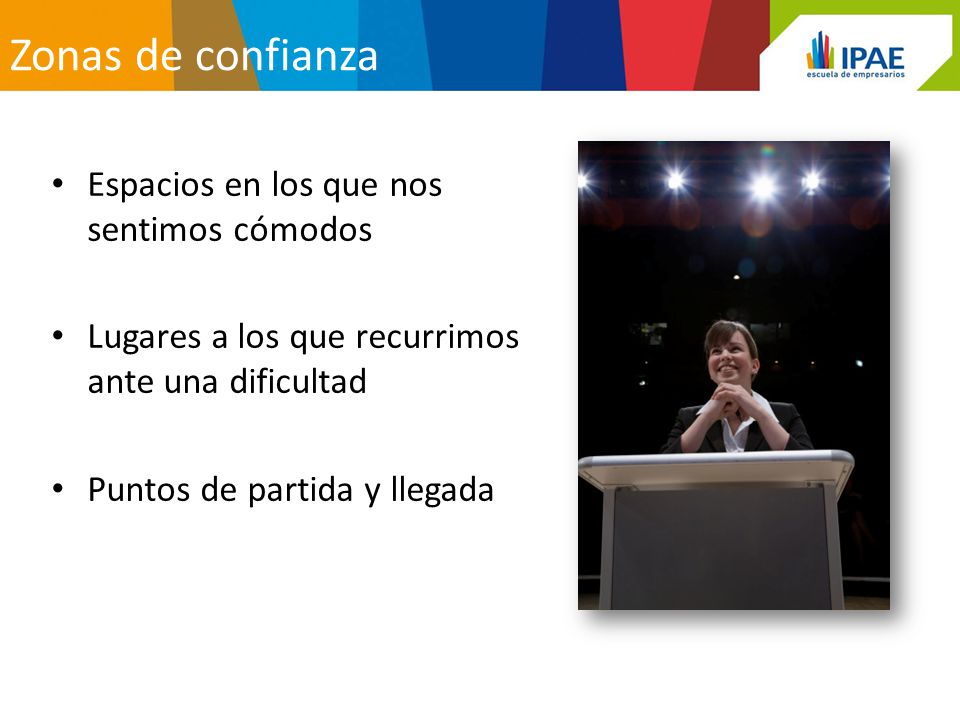 Zonas de confianza Espacios en los que nos sentimos cómodos
