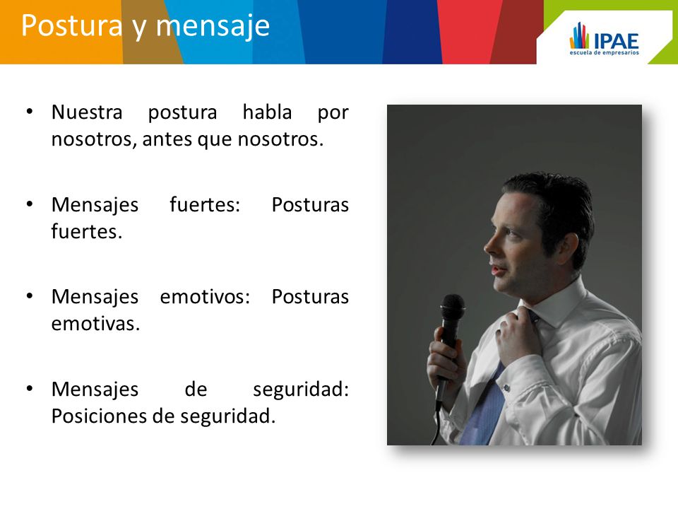 Postura y mensaje Nuestra postura habla por nosotros, antes que nosotros. Mensajes fuertes: Posturas fuertes.