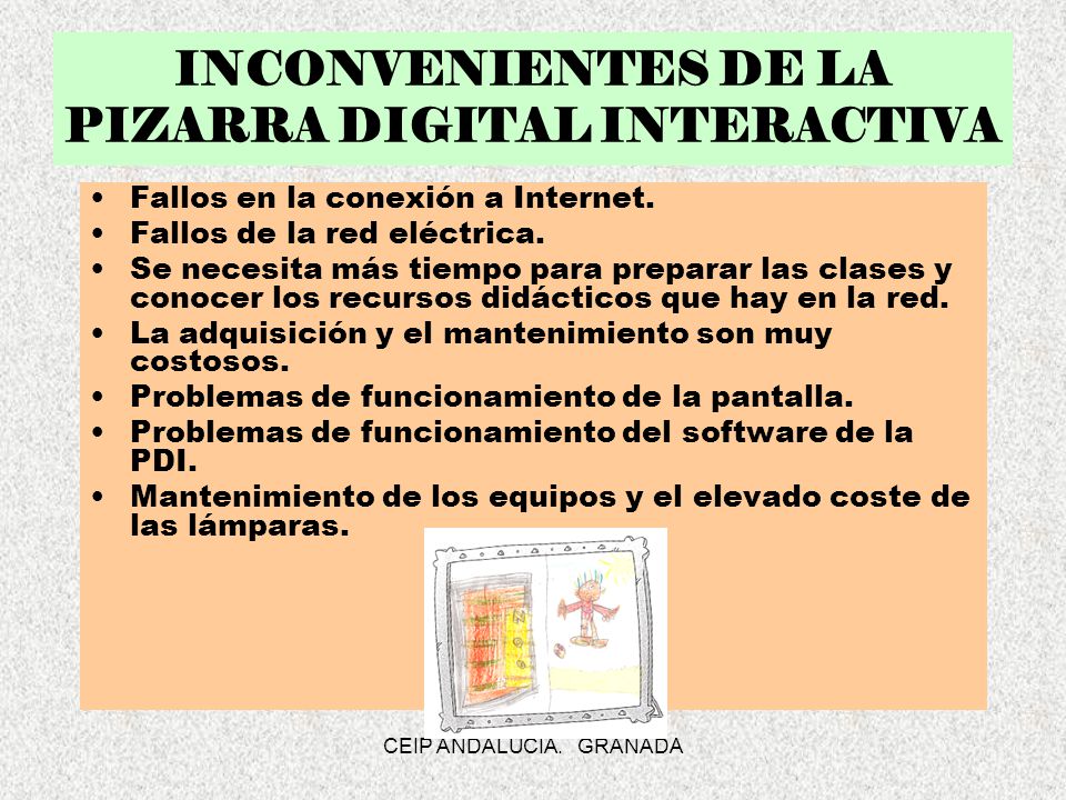 INCONVENIENTES DE LA PIZARRA DIGITAL INTERACTIVA