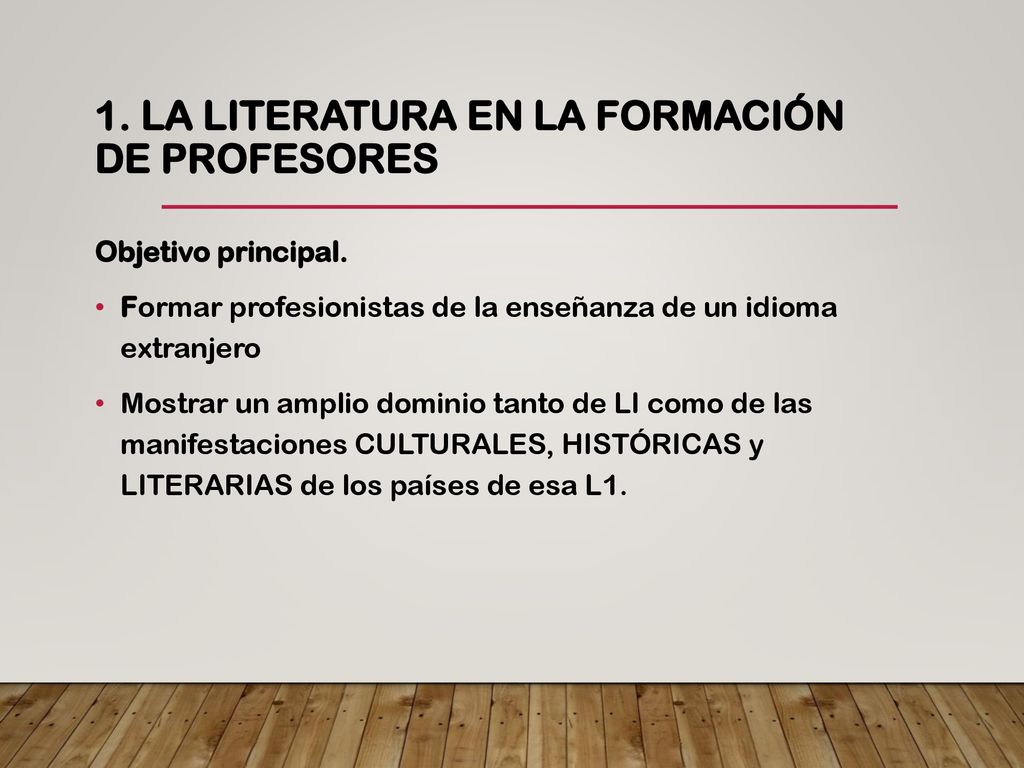 1. La literatura en la formación de profesores