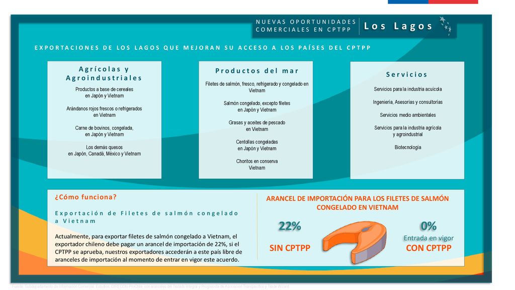 Arancel de importación para los filetes de salmón congelado en vietnam