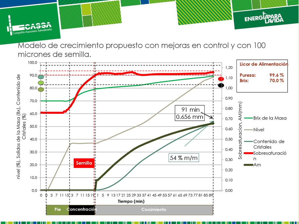 Modelo de crecimiento propuesto con mejoras en control y con 100 micrones de semilla.