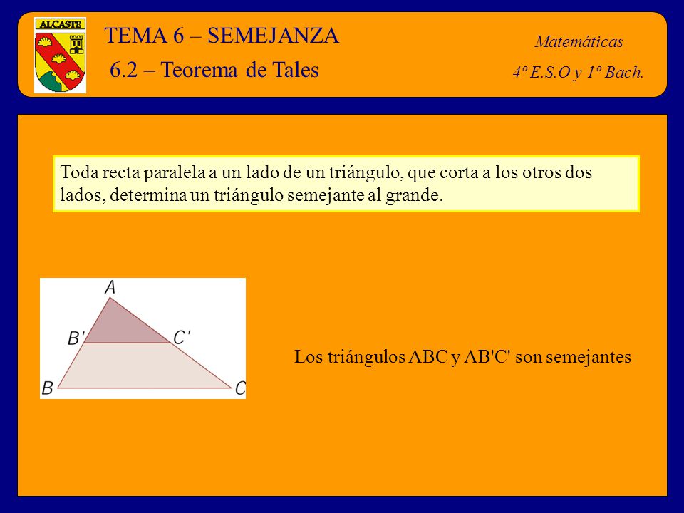TEMA 6 – SEMEJANZA 6.2 – Teorema de Tales