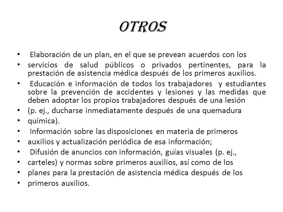 OTROS Elaboración de un plan, en el que se prevean acuerdos con los