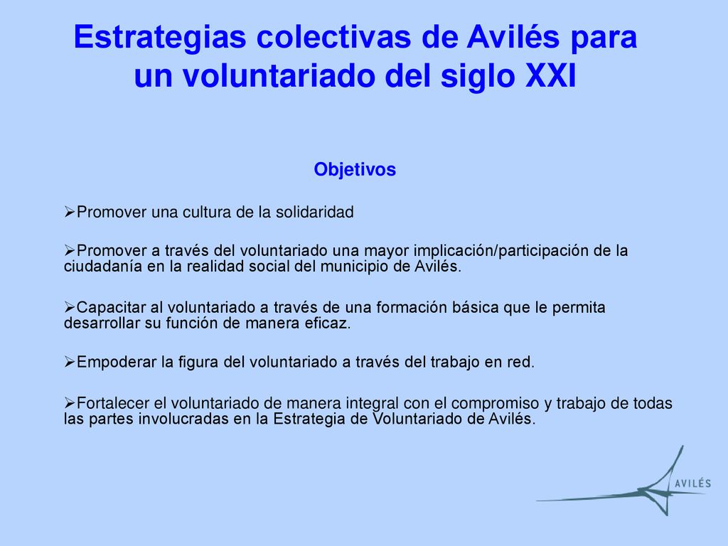 Estrategias colectivas de Avilés para un voluntariado del siglo XXI