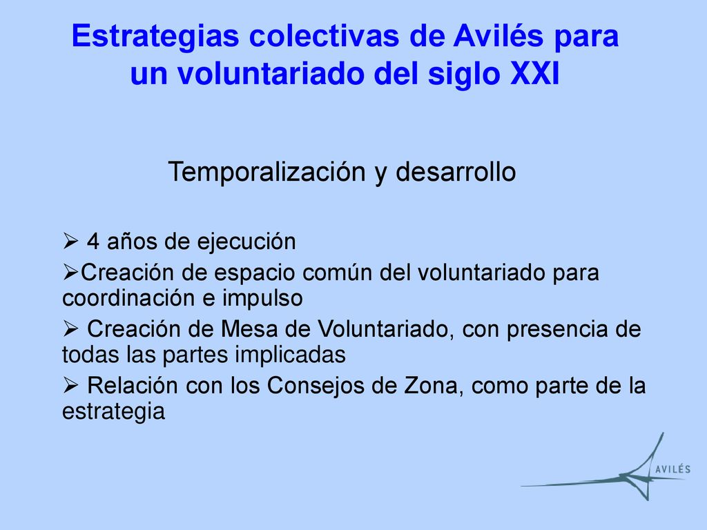 Estrategias colectivas de Avilés para un voluntariado del siglo XXI