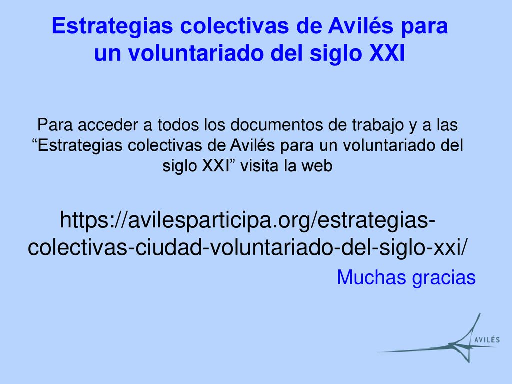 Estrategias colectivas de Avilés para un voluntariado del siglo XXI