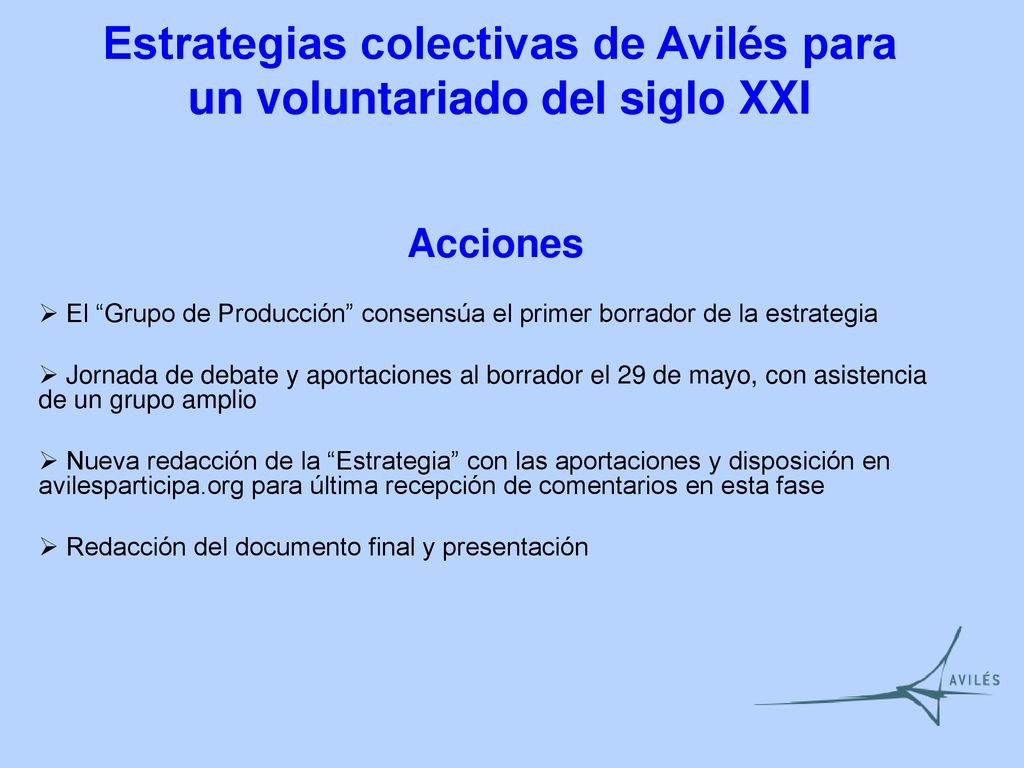 Estrategias colectivas de Avilés para un voluntariado del siglo XXI