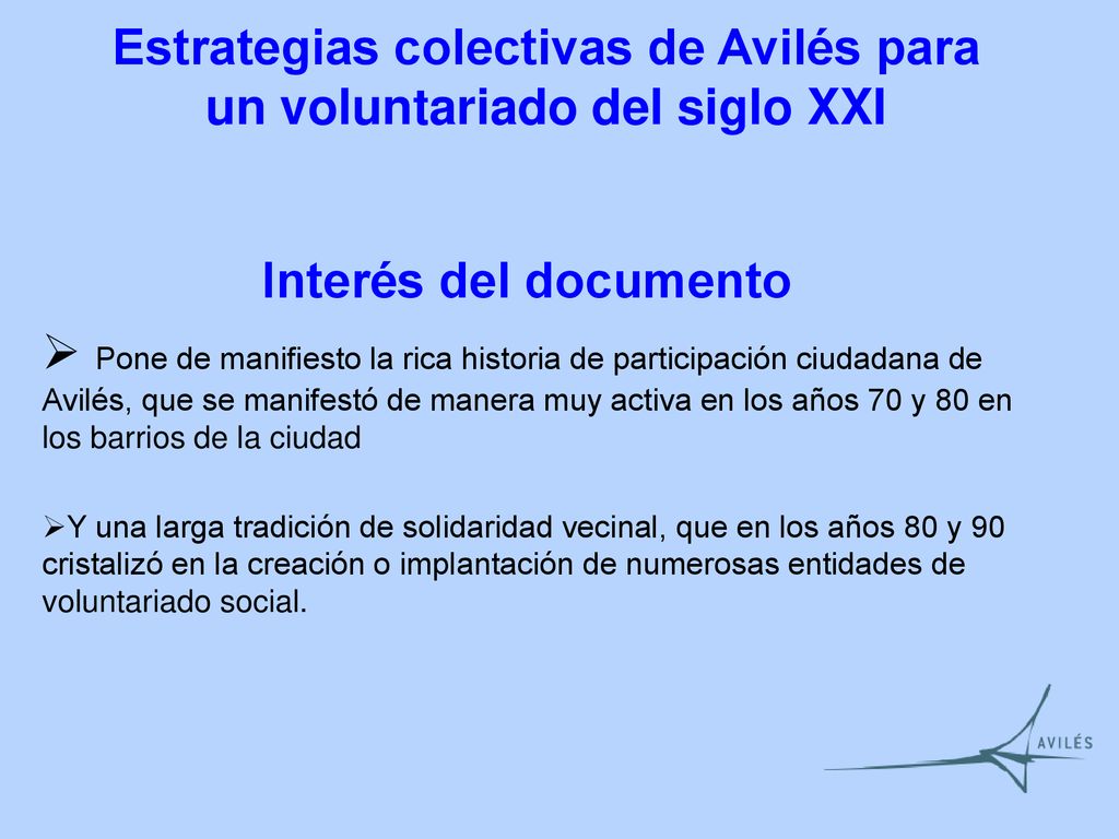 Estrategias colectivas de Avilés para un voluntariado del siglo XXI