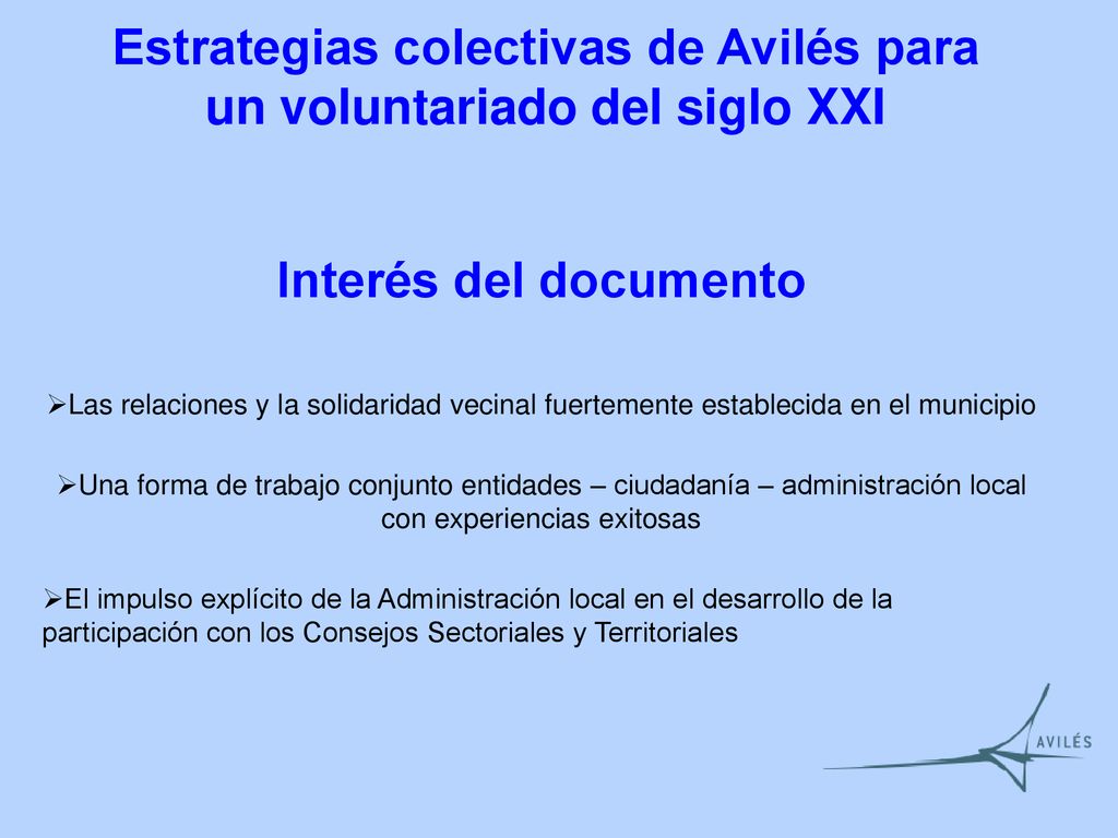 Estrategias colectivas de Avilés para un voluntariado del siglo XXI