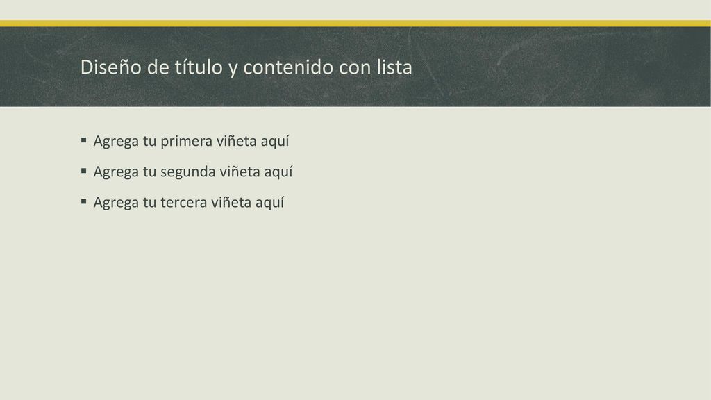 Diseño de título y contenido con lista