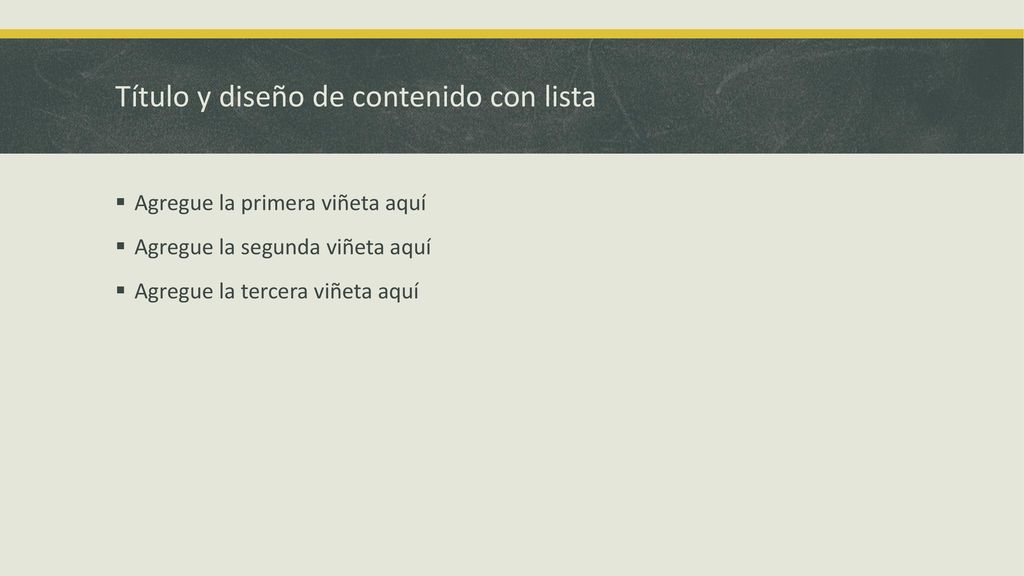 Título y diseño de contenido con lista