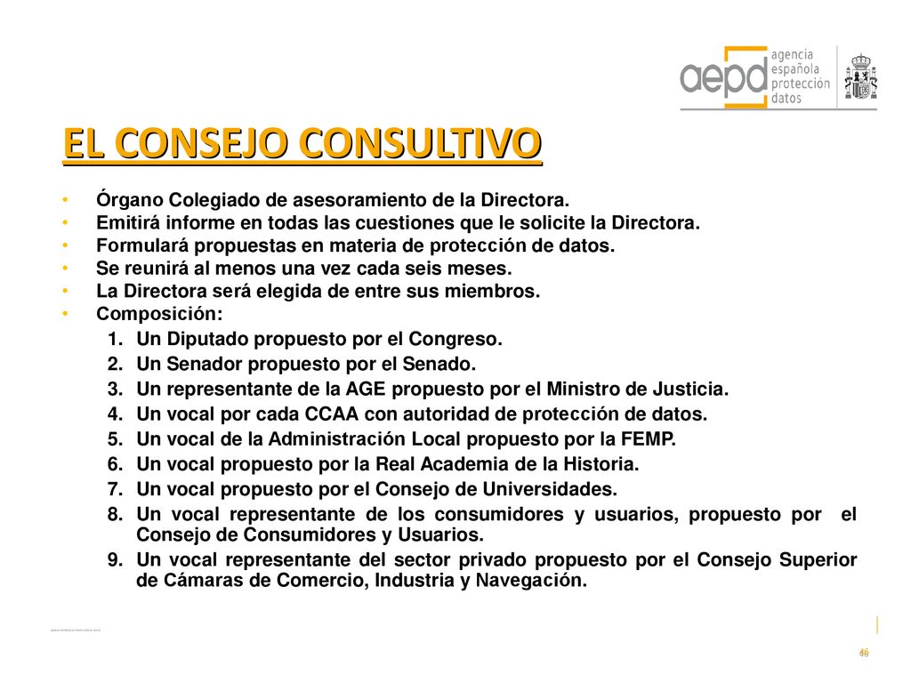 EL CONSEJO CONSULTIVO Órgano Colegiado de asesoramiento de la Directora. Emitirá informe en todas las cuestiones que le solicite la Directora.