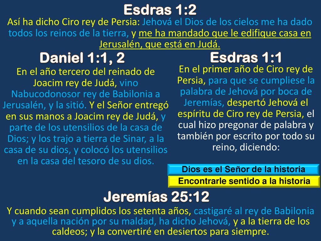 Dios es el Señor de la historia Encontrarle sentido a la historia
