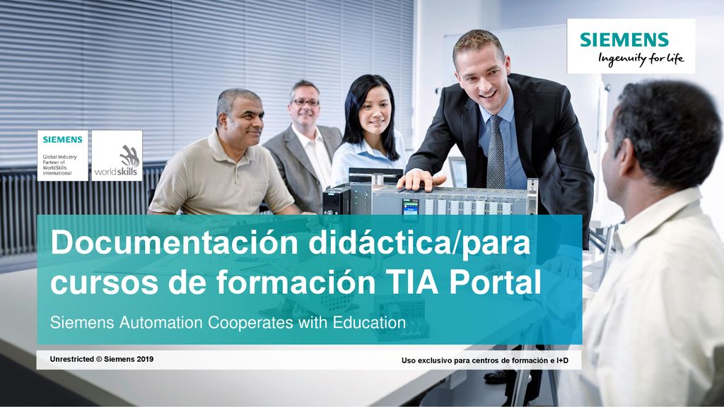 Documentación didáctica/para cursos de formación TIA Portal Siemens Automation Cooperates with Education