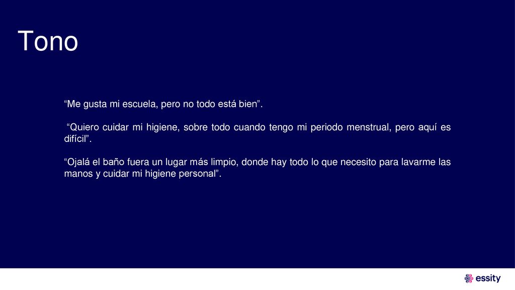 Tono Me gusta mi escuela, pero no todo está bien .