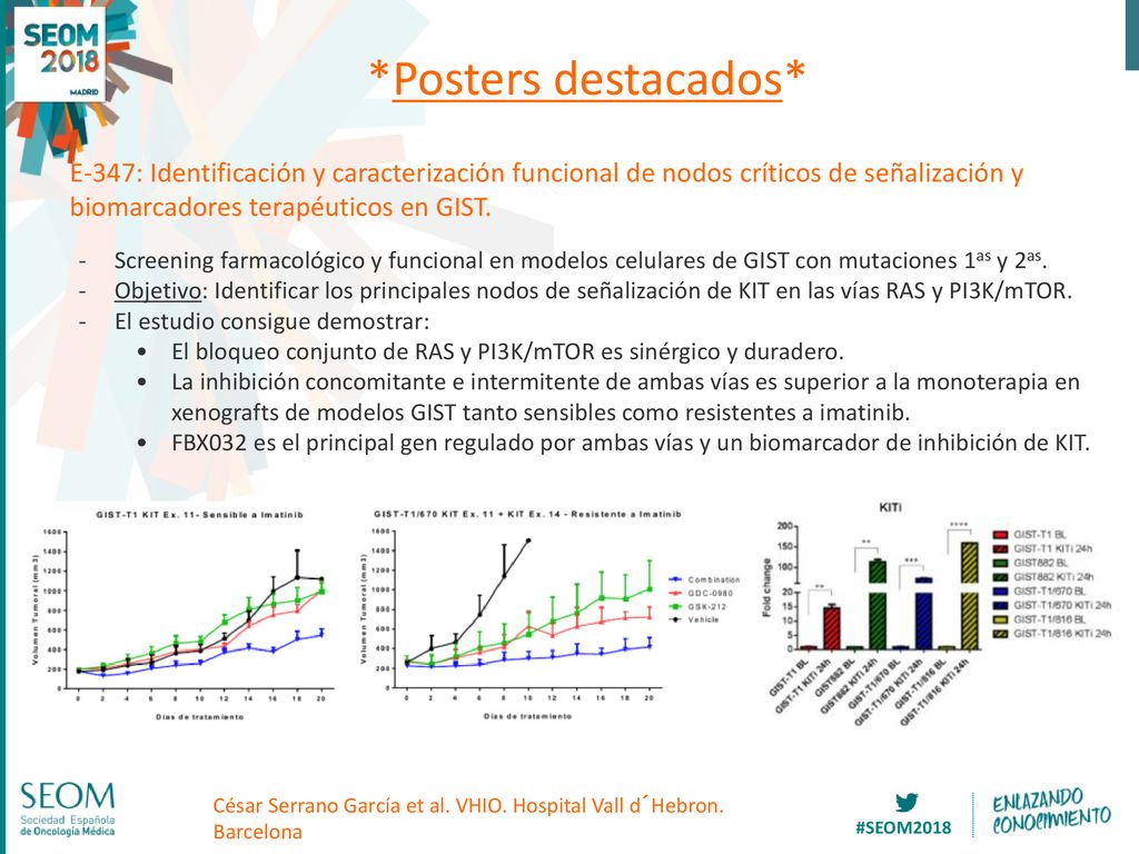 *Posters destacados* E-347: Identificación y caracterización funcional de nodos críticos de señalización y biomarcadores terapéuticos en GIST.
