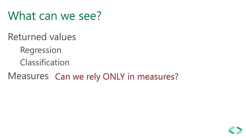 What can we see Returned values Measures