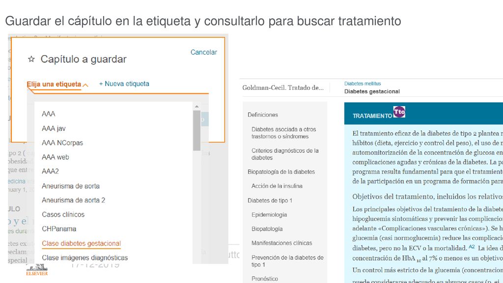 Guardar el cápítulo en la etiqueta y consultarlo para buscar tratamiento