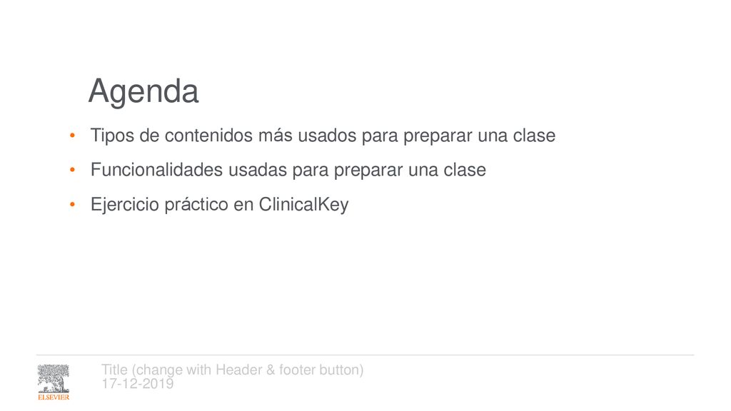 Agenda Tipos de contenidos más usados para preparar una clase