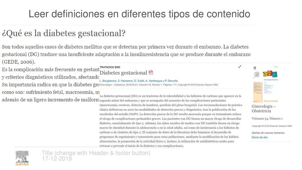Leer definiciones en diferentes tipos de contenido