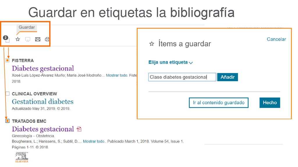 Guardar en etiquetas la bibliografía