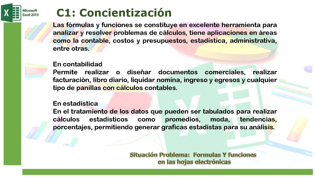 Situación Problema: Formulas Y funciones en las hojas electrónicas