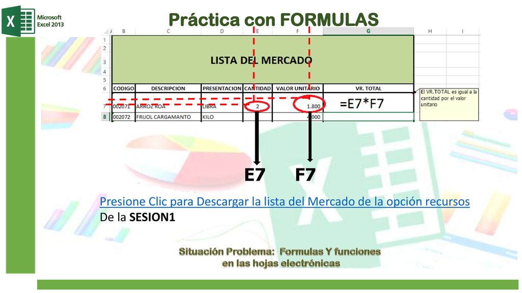 Situación Problema: Formulas Y funciones en las hojas electrónicas