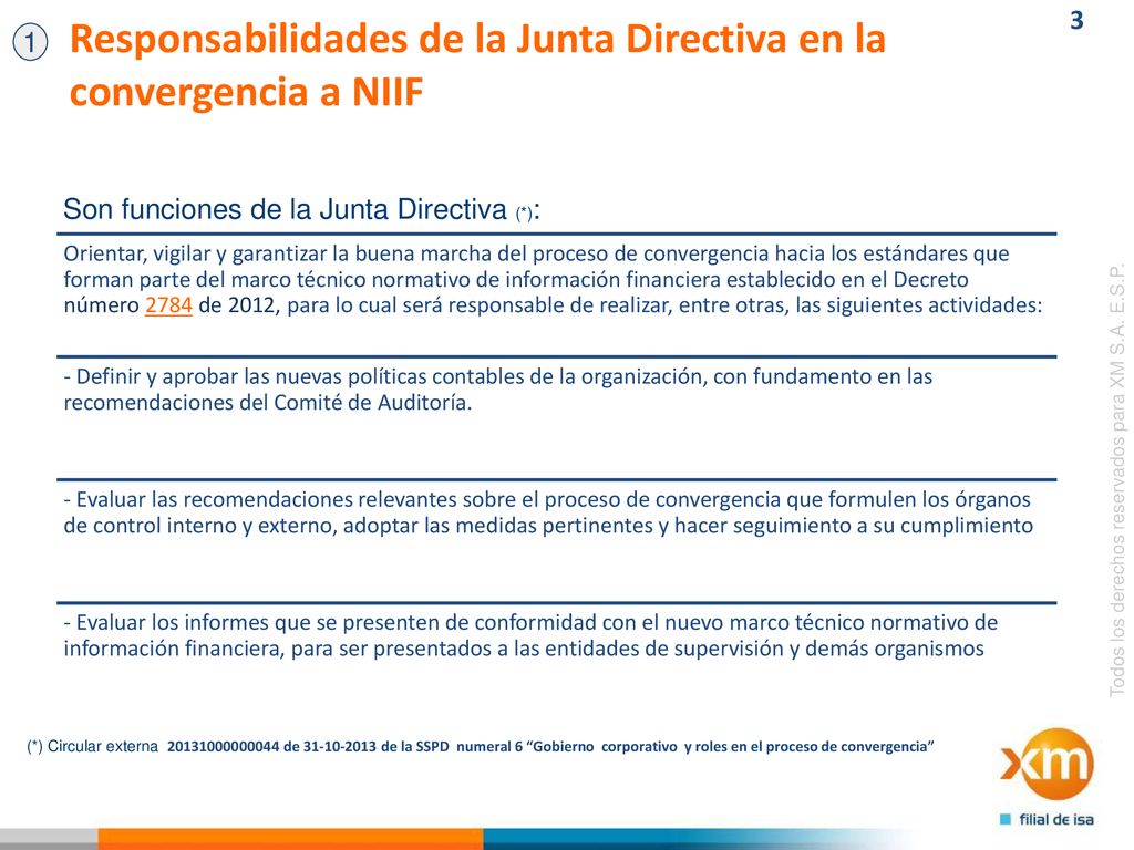Responsabilidades de la Junta Directiva en la convergencia a NIIF