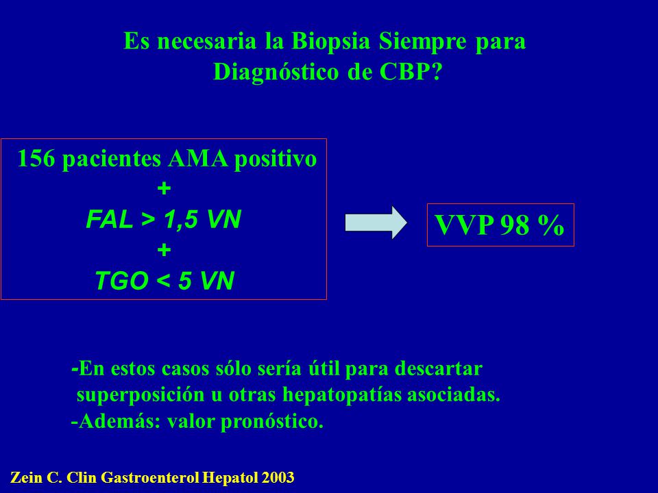 Es necesaria la Biopsia Siempre para 156 pacientes AMA positivo