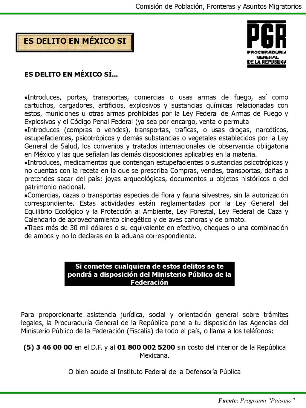 O bien acude al Instituto Federal de la Defensoría Pública