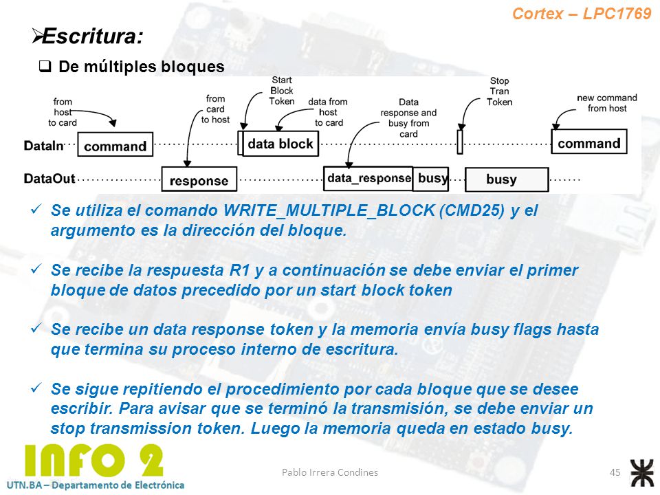 Escritura: Cortex – LPC1769 De múltiples bloques