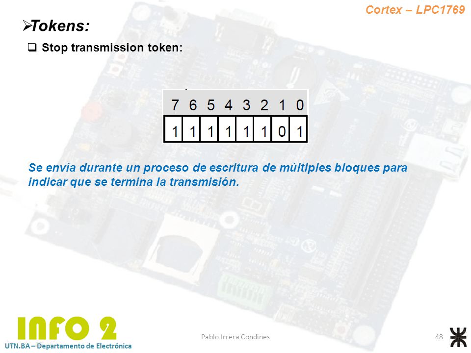 Tokens: Cortex – LPC1769 Stop transmission token: