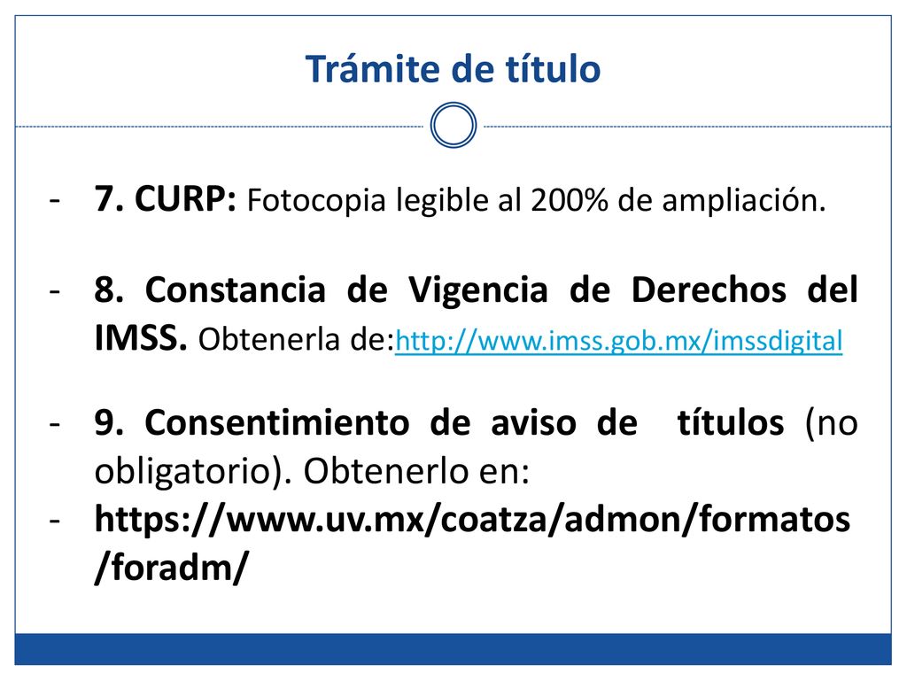 Trámite de título 7. CURP: Fotocopia legible al 200% de ampliación.