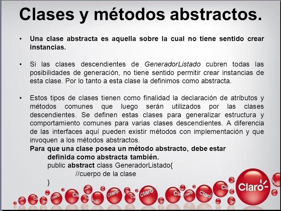 Clases y métodos abstractos.