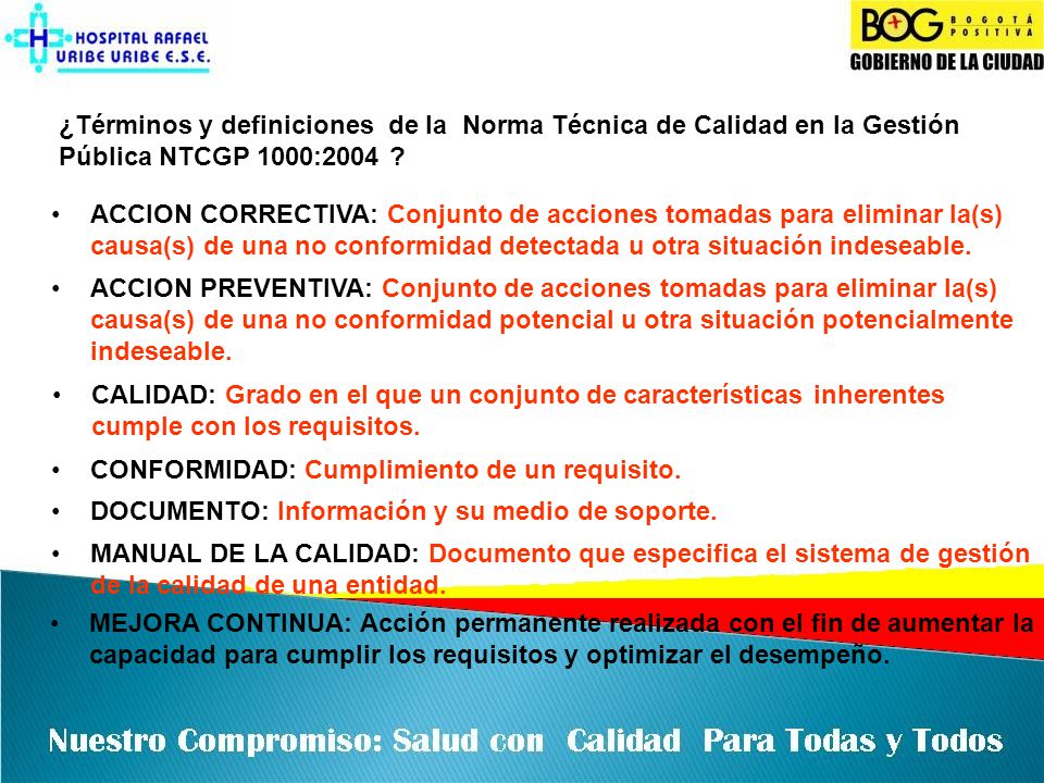 ¿Términos y definiciones de la Norma Técnica de Calidad en la Gestión