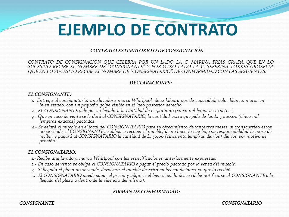 CONTRATO ESTIMATORIO O DE CONSIGNACION - ppt video online descargar