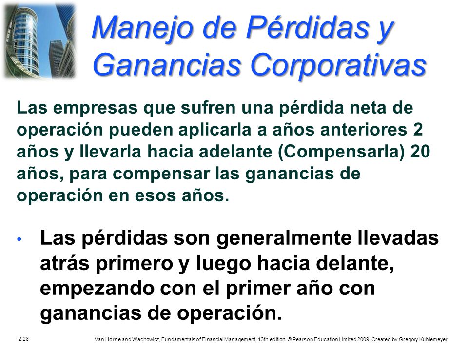 Manejo de Pérdidas y Ganancias Corporativas