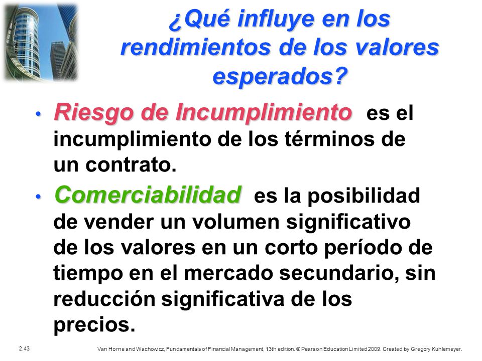 ¿Qué influye en los rendimientos de los valores esperados