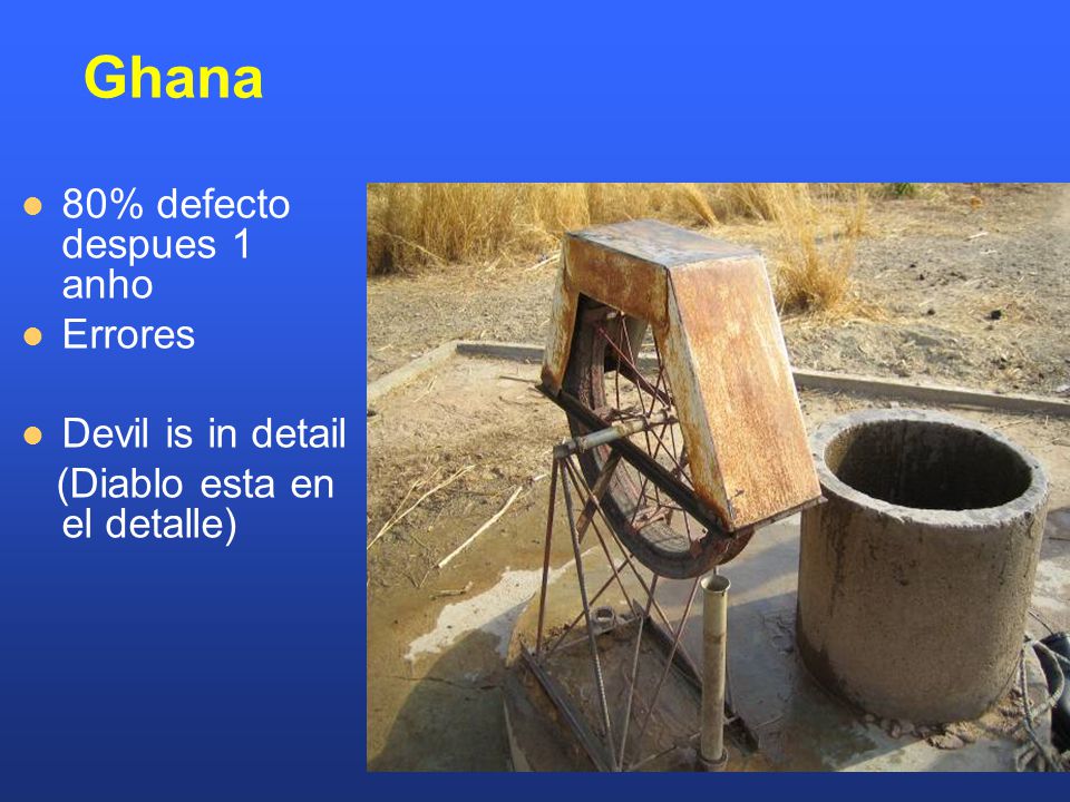 Ghana 80% defecto despues 1 anho Errores Devil is in detail