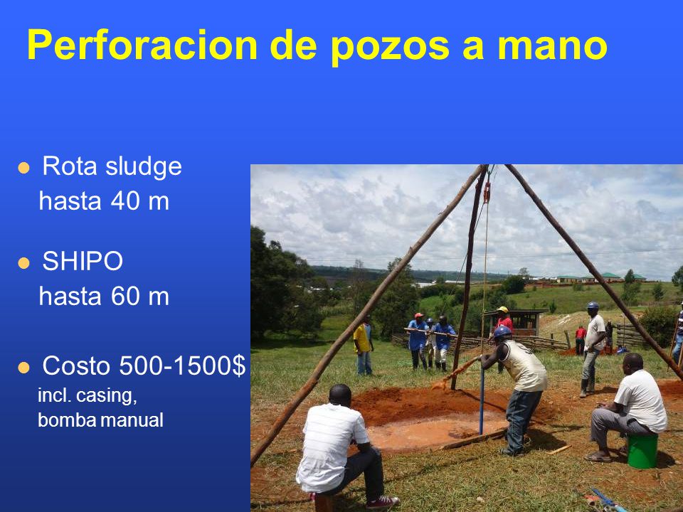 Perforacion de pozos a mano