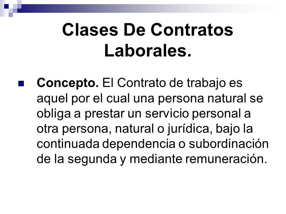 Clases De Contratos Laborales.