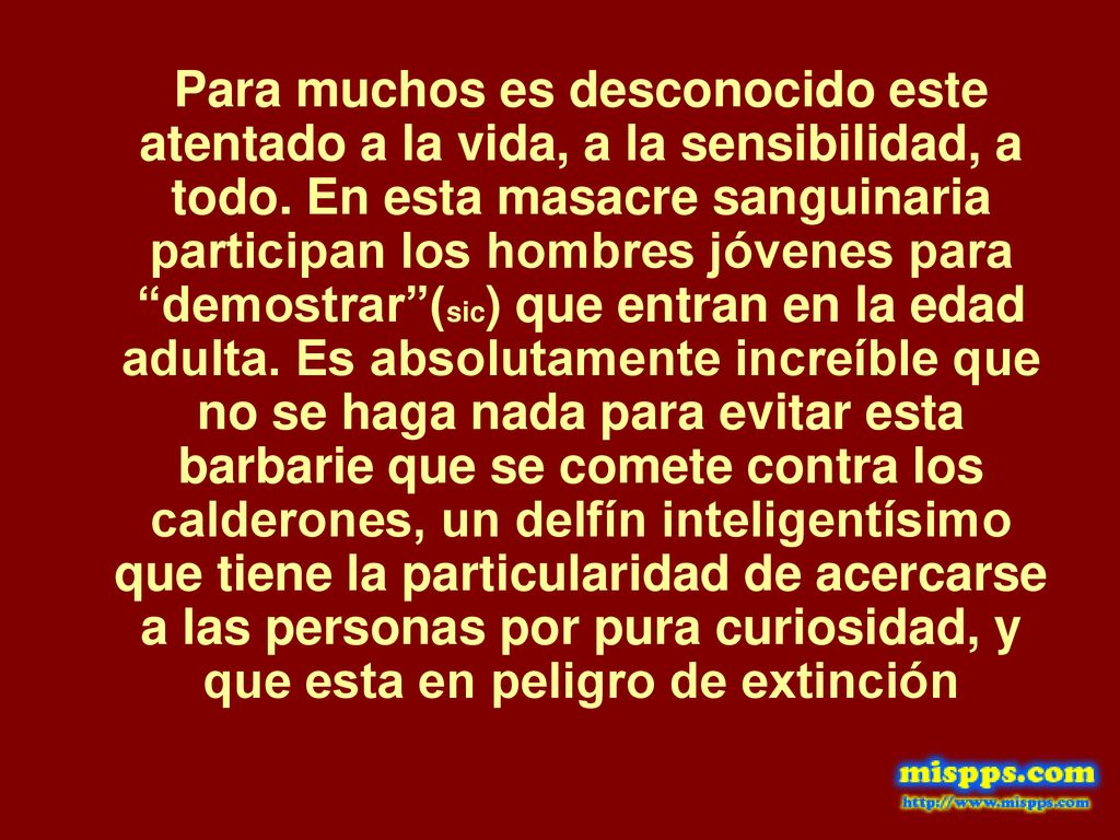 Para muchos es desconocido este atentado a la vida, a la sensibilidad, a todo.