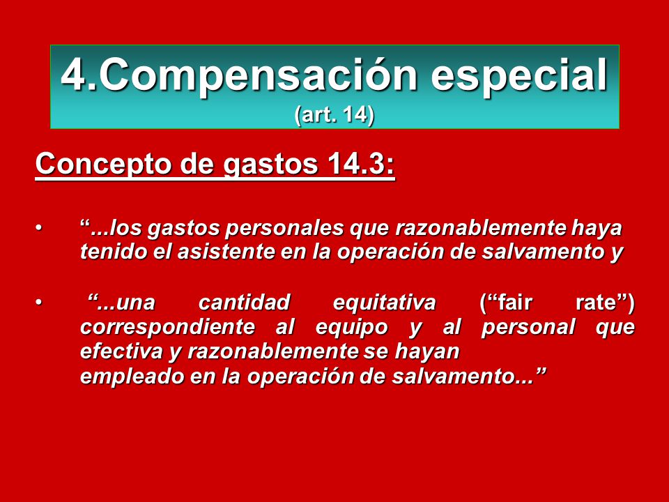 4.Compensación especial (art. 14)